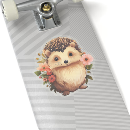 Hedgehog Sticker Decal, Animal Floral Art Vinyl Laptop Cute Waterbottle Tumbler Car Waterproof Bumper Clear Aesthetic Die Cut Wall Starcove Fashion