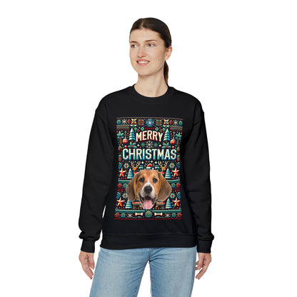 Custom Dog Ugly Christmas Sweater, Photo Bones Pet Sweatshirt Xmas Vintage Retro Mom Merry Funny Tacky Holiday Dad Personalized