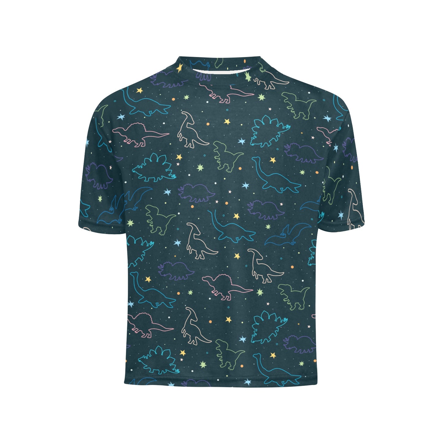 Dinosaur Kids Tshirt, T-Rex Green Dino Boys Girls Children Youth Teens Teenager Cool Graphic Crewneck Tee Short Sleeve Shirt Summer Top