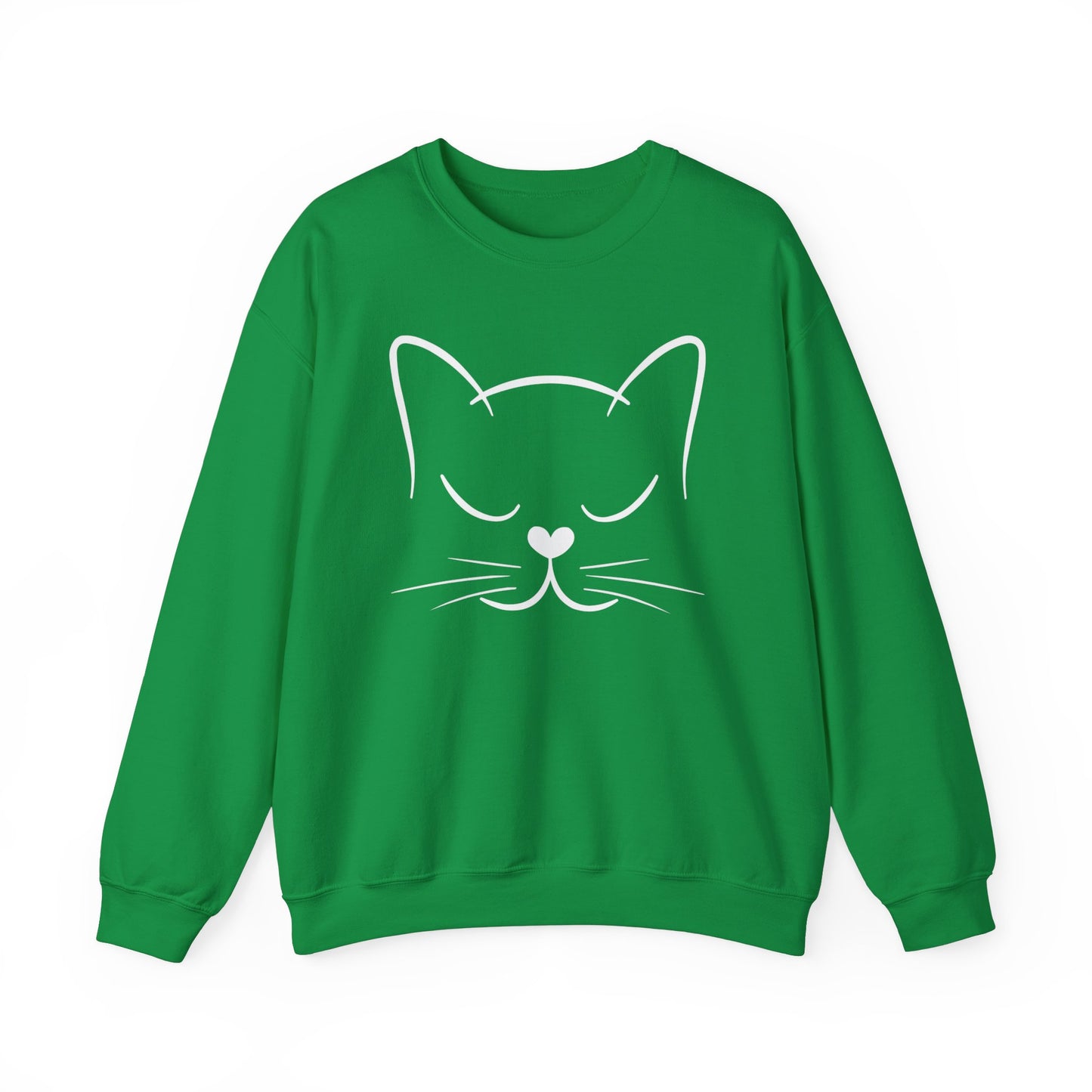 Cat Kitty Kitten Sweatshirt, Ladies Funny Present I Love Animals Lover Pullover Whiskers Face Sweatshirts Crewneck Graphic