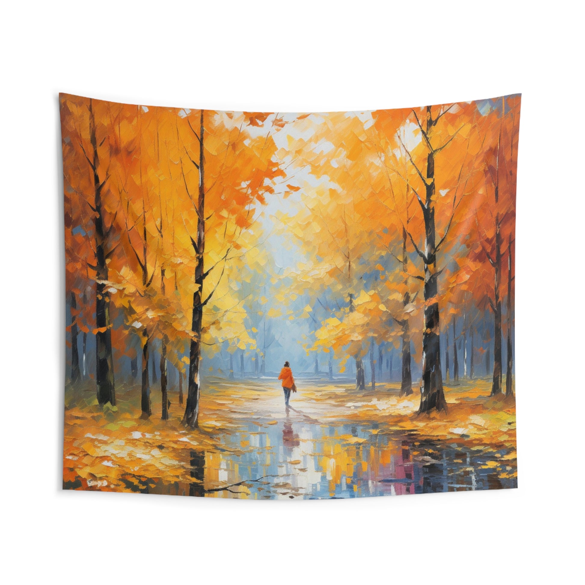 Fall Autumn Leaves Tapestry, Forest Nature Wall Art Hanging Cool Unique Landscape Aesthetic Large Small Bedroom College Dorm Room Starcove Fashion