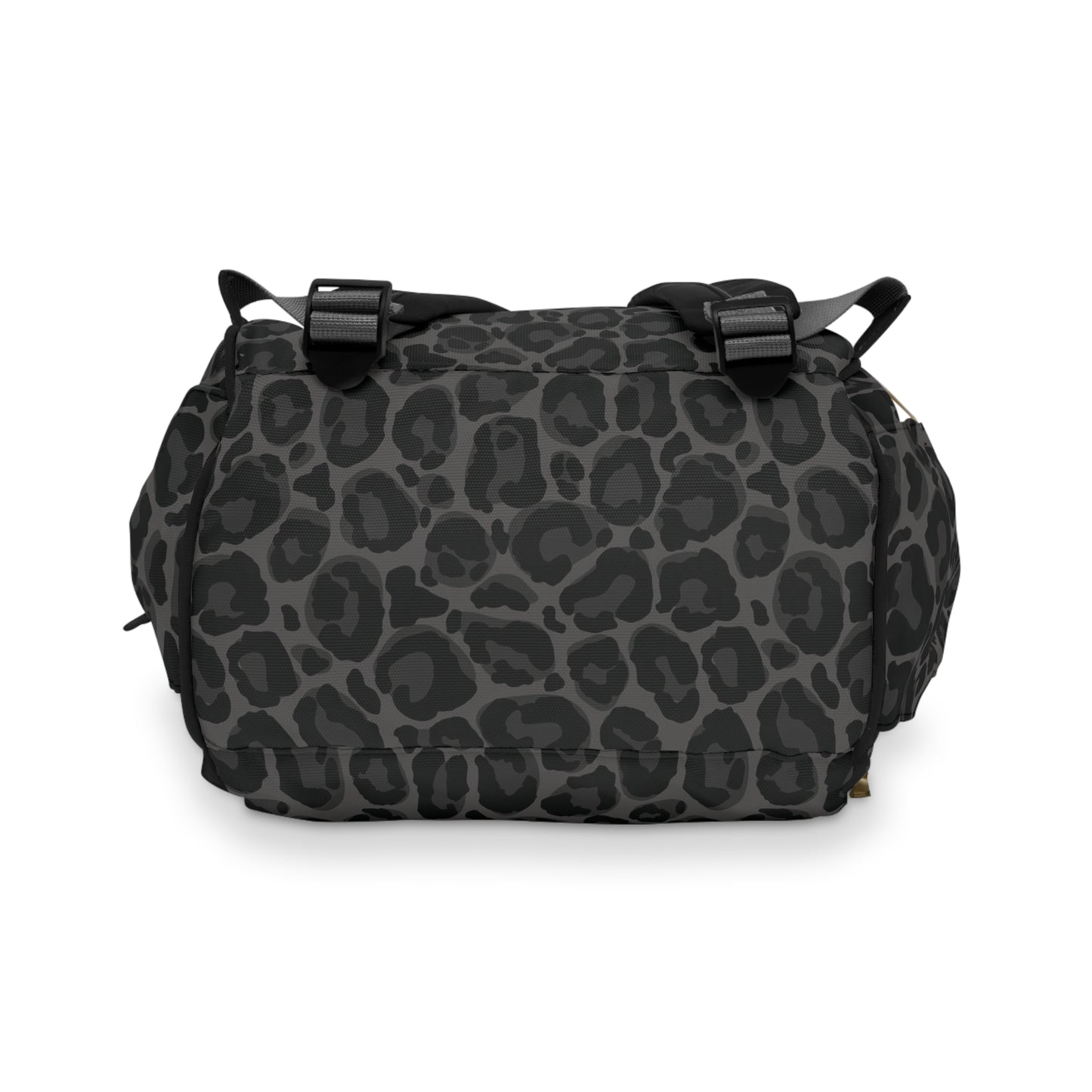 Black Leopard Diaper Bag Backpack, Animal Print Baby Girl Waterproof Insulated Pockets Mom Designer Men Women Multipurpose