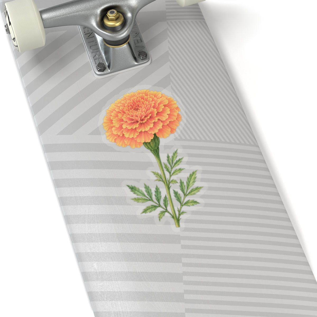 Marigold Flower Sticker Decal, Bright Orange Floral Watercolor Art Vinyl Cute Waterbottle Tumbler Car Waterproof Bumper Clear Die Cut Wall - Starcove Fashion