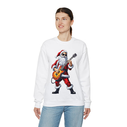 Santa Claus Christmas Sweater, Hard Rock Punk Guitar Music Ugly Bad Tacky Xmas Print Women Men Vintage Funny Party Sweatshirt Starcove Fashion