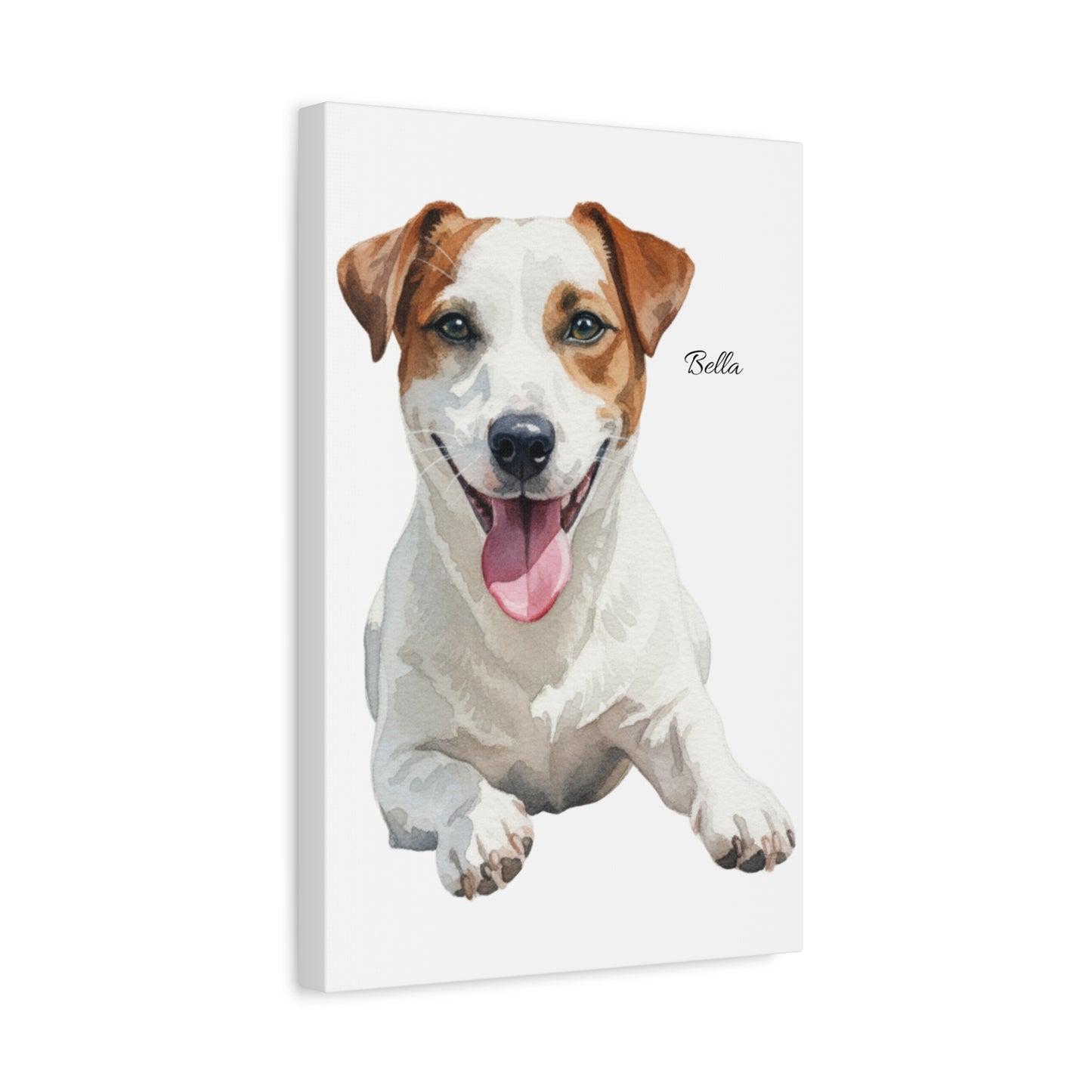 Custom Pet Portrait Canvas Gallery Wrap, Watercolor Painting Dog Cat Personalized Wall Art Print Artwork Small Large Hanging Vertical Poster