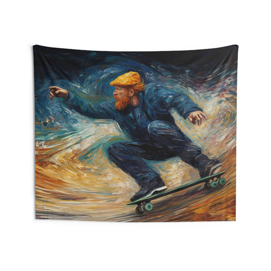 Skater Tapestry, Skateboard Skate Wall Art Hanging Cool Unique Landscape Aesthetic Large Small Decor Bedroom College Dorm Room Starcove Fashion
