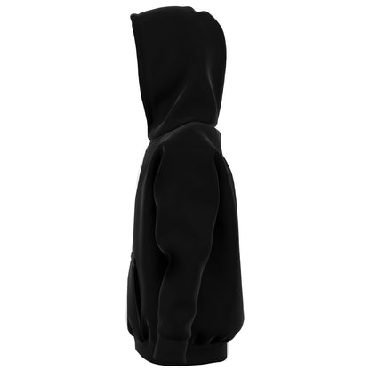 Half Black Half White Kids Pullover Hoodie, Two Tone Color Split Girls Boy Toddler Youth Children Fleece Cozy Cotton Hooded Sweatshirt Pockets