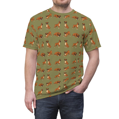 Boxer Dog Tshirt, Animal Green Designer Dad Graphic Aesthetic Lightweight Heavyweight Crewneck Men Women Tee Top Short Sleeve Shirt