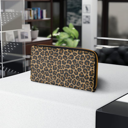 Leopard Leather Wallet Women, Animal Print Cheetah Vegan Zipper Zip Around Coins Credit Cards Pocket Cash Ladies Female Pouch Clutch Purse