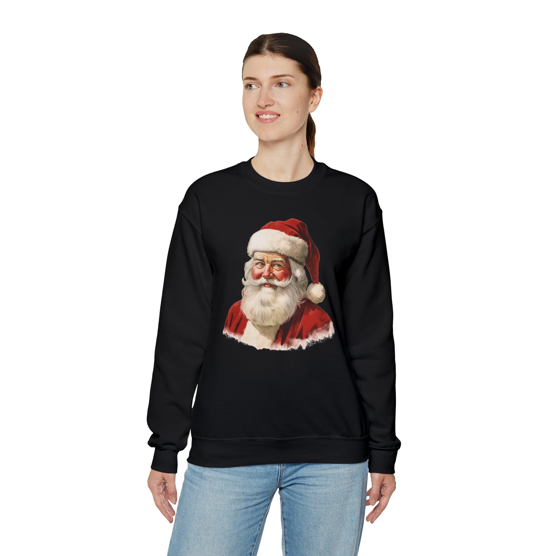 Vintage Santa Claus Sweatshirt, Retro Graphic Christmas Xmas Crewneck Fleece Cotton Sweater Jumper Pullover Men Women Aesthetic Top Starcove Fashion