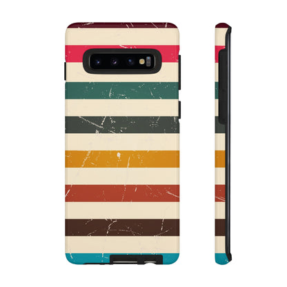 Retro stripes Iphone 14 13 12 Pro Case, Cute Aesthetic Tough Cases 11 8 Plus X XR XS Max Samsung Galaxy Google Pixel Phone Cover