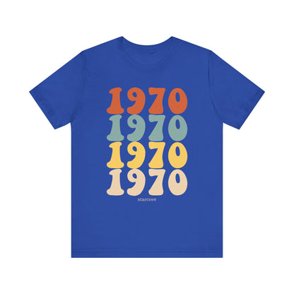 1970 shirt, Birthday Party Women Men Dad Mom Born 70s Retro Vintage 55th Turning Years Gift Idea Present Made Funny Graphic TShirt Tee