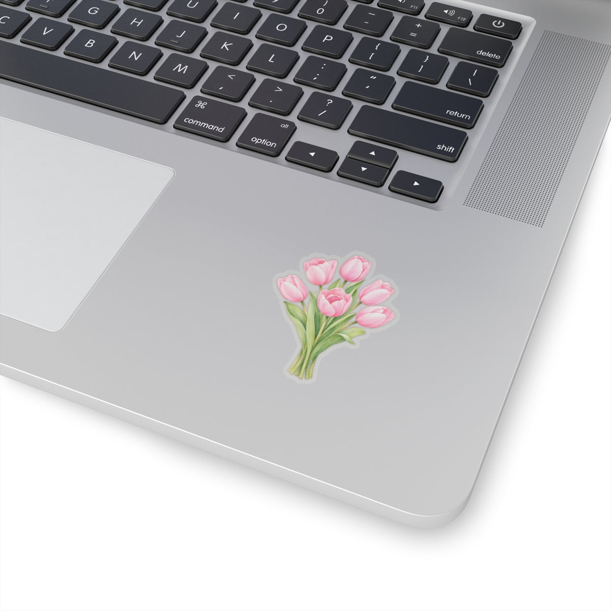Pink Tulips Flower Sticker Decal, Bouquet Floral Watercolor Art Vinyl Cute Waterbottle Tumbler Car Waterproof Bumper Clear Die Cut Wall - Starcove Fashion