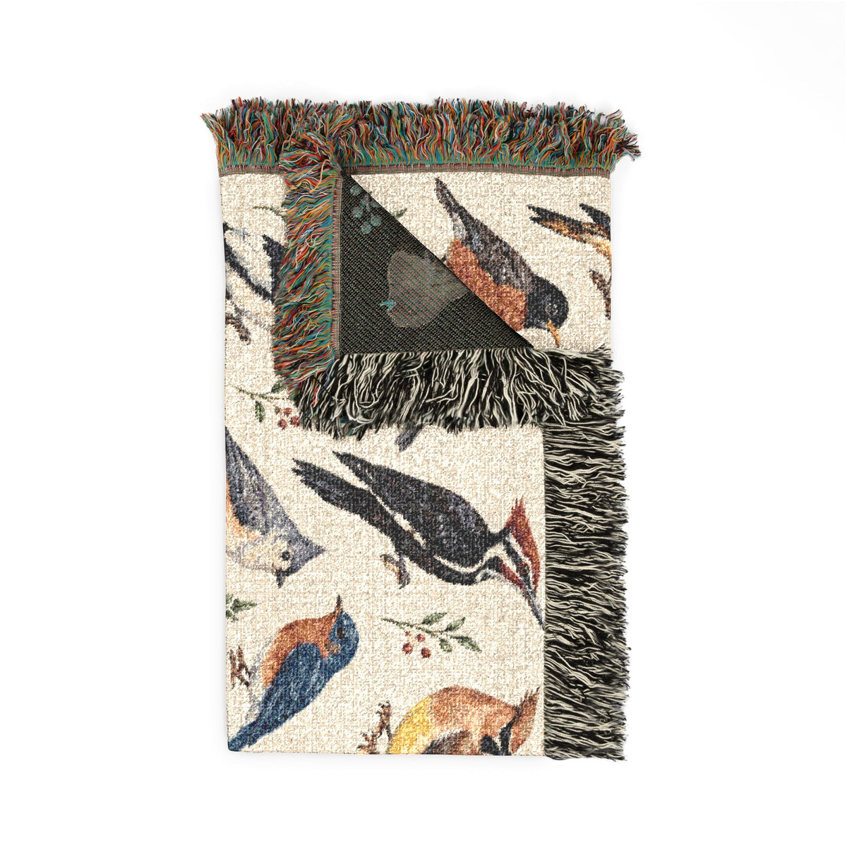 Birds Woven Blanket Tapestry, Birdwatching North American Eagle Owl Backyard Throw Small Large Cotton Small Large Wall Hanging Decorative