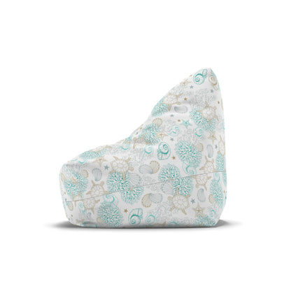 Turtle Bean Bag Chair Cover, Coastal Beach Ocean Washable Triangle Small Large Adult Children Kids Sofa Apartment Dorm Decor Unfilled Sack