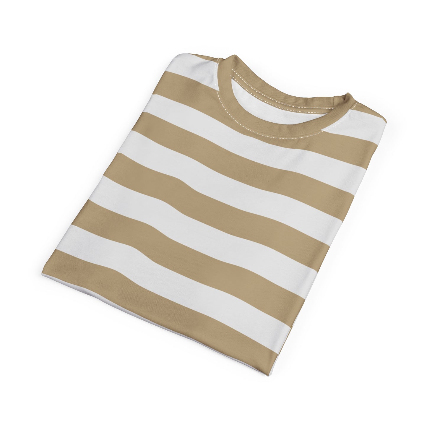 Khaki White Striped Tshirt,  Stripes Designer Graphic Lightweight Heavyweight Crewneck Men Women Tee Top Short Sleeve Shirt
