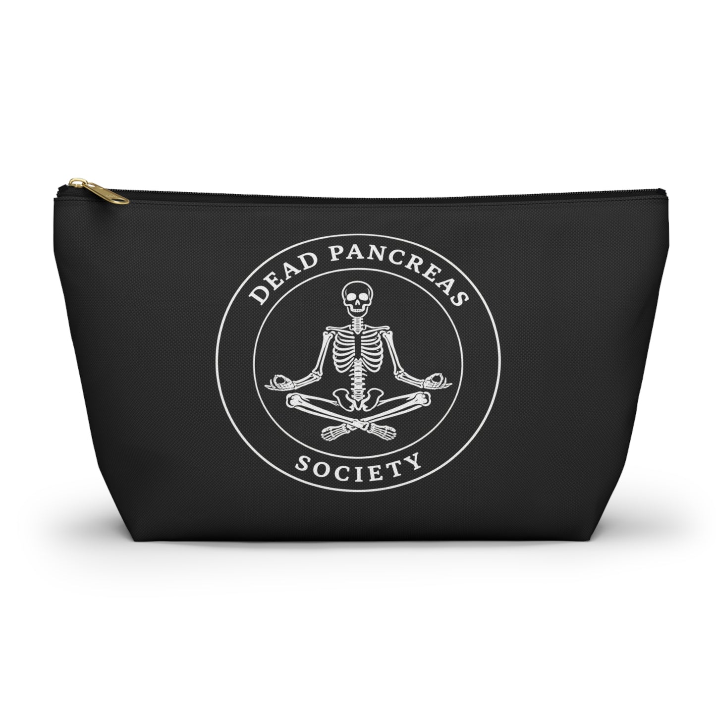 Dead Pancreas Bag, Society Skeleton Diabetes Supply Case Fun Diabetic Carrying Gift Type 1 2 Accessory Zipper Travel Pouch Organizer