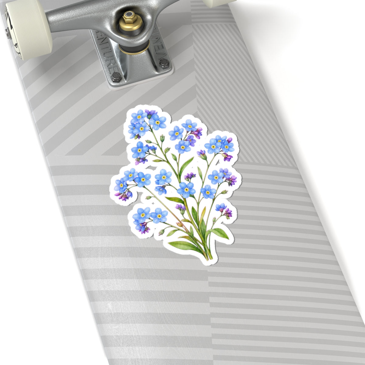 Blue Forget Me Not Flower Sticker Decal, Floral Watercolor Art Vinyl Cute Waterbottle Tumbler Car Waterproof Bumper Clear Die Cut Wall - Starcove Fashion