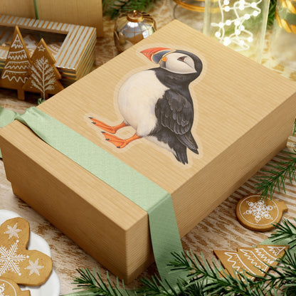 Atlantic Puffin Sticker Decal, Bird Seabird Watercolor Art Vinyl Laptop Cute Waterbottle Tumbler Car Waterproof Bumper 4x4 Clear Die Cut