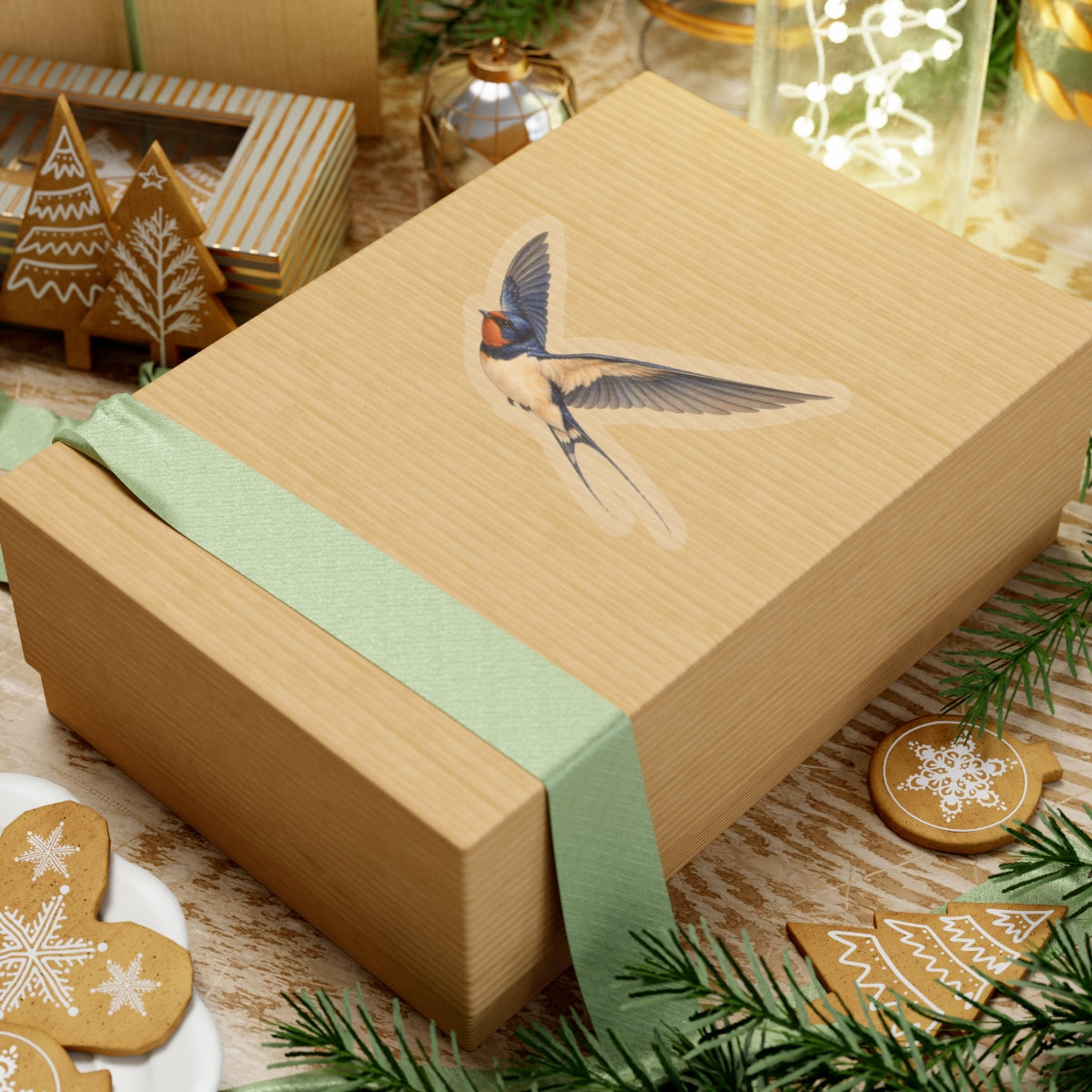 Barn Swallow Bird Sticker Decal, Blue Flying Birdwatcher Watercolor Art Vinyl Laptop Waterbottle Tumbler Car Waterproof Bumper Clear Die Cut