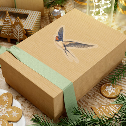 Barn Swallow Bird Sticker Decal, Blue Flying Birdwatcher Watercolor Art Vinyl Laptop Waterbottle Tumbler Car Waterproof Bumper Clear Die Cut