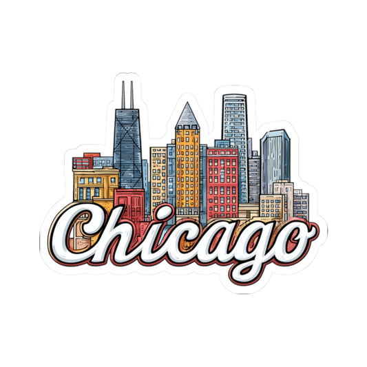 Chicago City Sticker Decal, Illinois Funny Art Vinyl Laptop Waterbottle Tumbler Car Vehicle Window Waterproof Bumper Clear Small Large Wall - Starcove Fashion