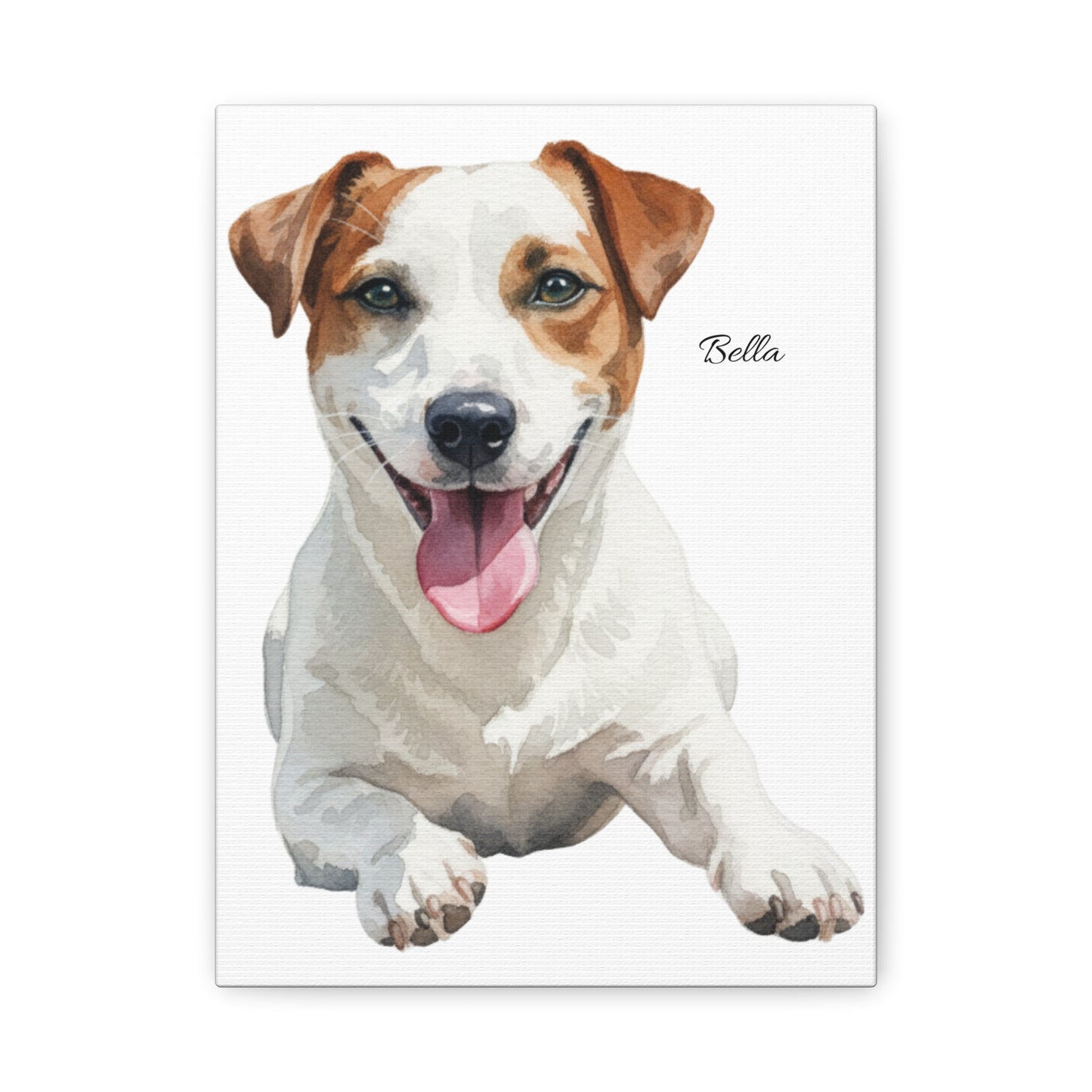 Custom Pet Portrait Canvas Gallery Wrap, Watercolor Painting Dog Cat Personalized Wall Art Print Artwork Small Large Hanging Vertical Poster