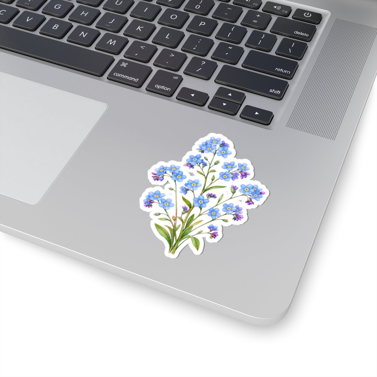 Blue Forget Me Not Flower Sticker Decal, Floral Watercolor Art Vinyl Cute Waterbottle Tumbler Car Waterproof Bumper Clear Die Cut Wall - Starcove Fashion
