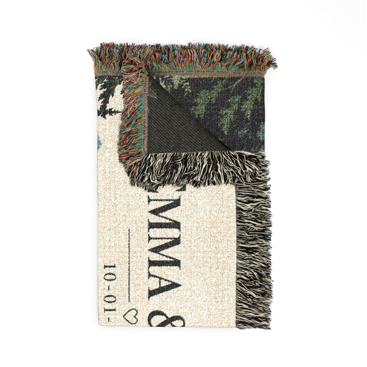 Custom Couples Blanket Throw Blanket Tapestry, Personalized Family Name Mountain Nature Cotton Fringe Small Large Bed 50x60 Wall Hanging