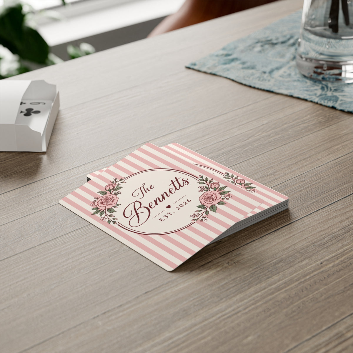 Custom Playing Cards, Personalized Family Last Name Est Year Wedding Favor Bridal Decks Gift For Couple Anniversary Poker Game Deck - Starcove Fashion