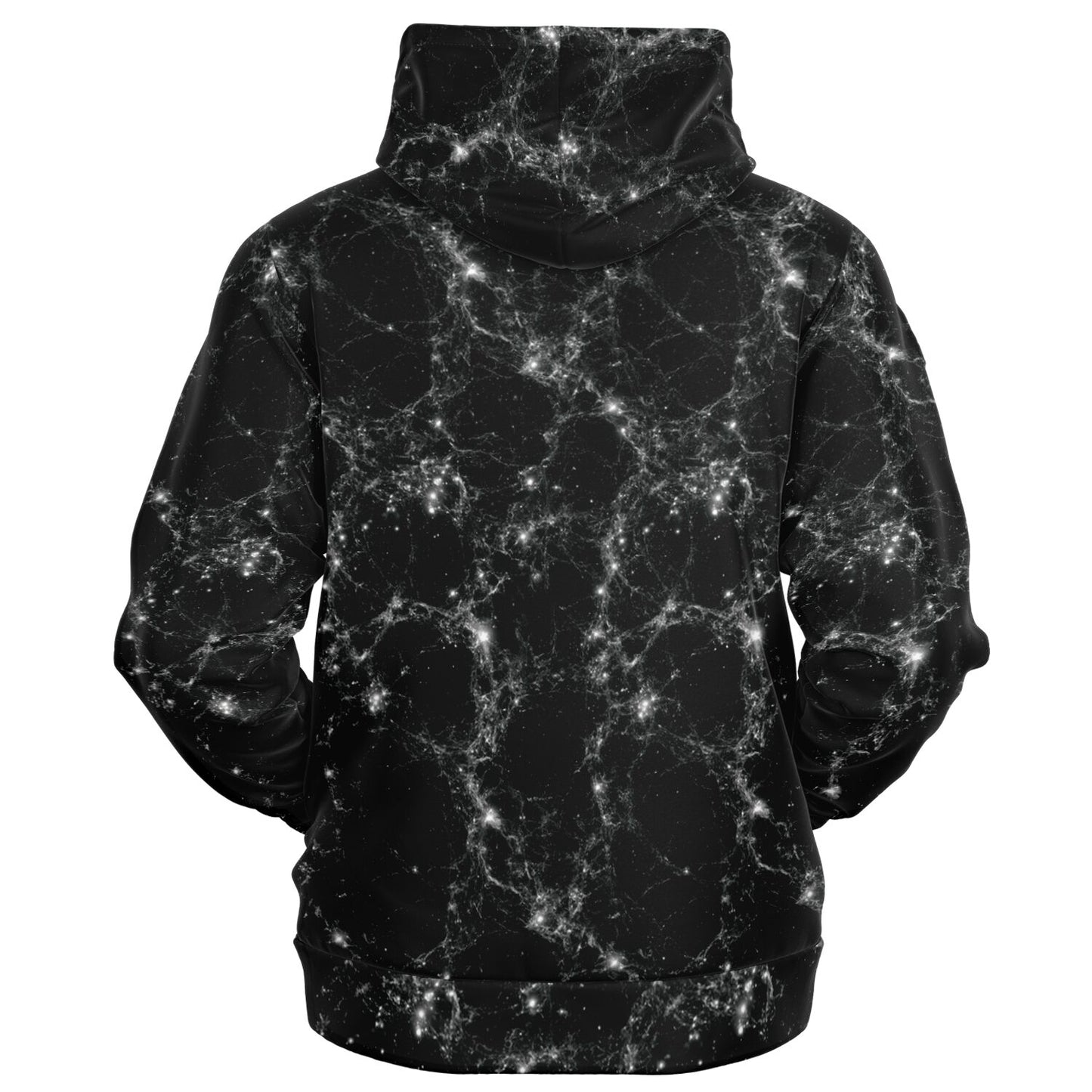 Black Galaxy Zip Up Hoodie, Space Stars Universe Full Zipper Pocket Men Women Unisex Adult Aesthetic Graphic Cotton Fleece Hooded Sweatshirt