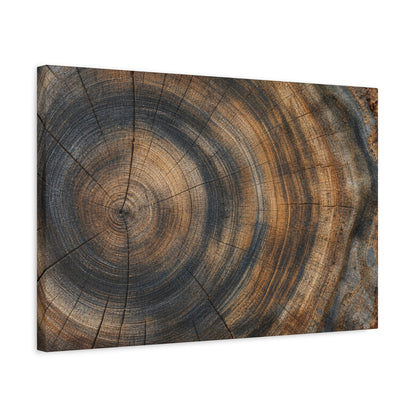 Tree Rings Canvas Gallery Wrap, Wood Farmhouse Nature Earth Watercolor Wall Art Print Decor Small Large Hanging Modern Landscape Living Room