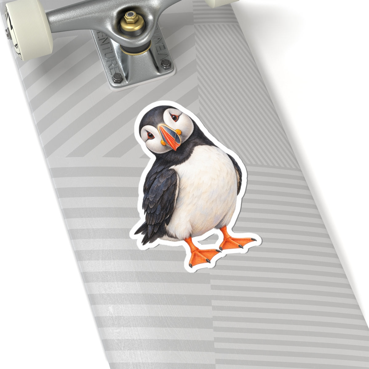 Atlantic Puffin Sticker Decal, Bird Seabird Watercolor Art Vinyl Laptop Cute Waterbottle Tumbler Car Waterproof Bumper 4x4 Clear Die Cut