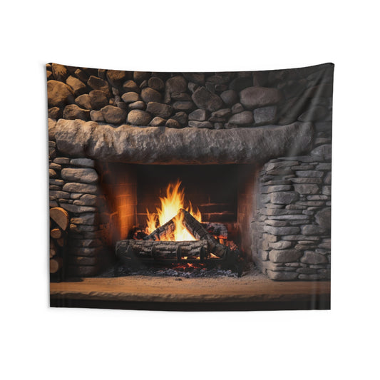 Fireplace Tapestry, Stone Fire Vintage Wall Art Hanging Cool Unique Landscape Aesthetic Large Small Decor Bedroom College Dorm Room Starcove Fashion