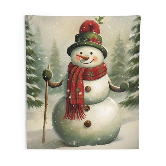 Snowman Tapestry, Xmas Christmas Vintage Wall Art Hanging Cool Unique Vertical Aesthetic Large Small Decor Bedroom College Dorm Room Starcove Fashion