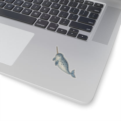 Narwhal Sticker Decal, Ocean Animal Sea Whale Watercolor Art Vinyl Laptop Cute Waterbottle Tumbler Car Waterproof Bumper Clear Die Cut Wall