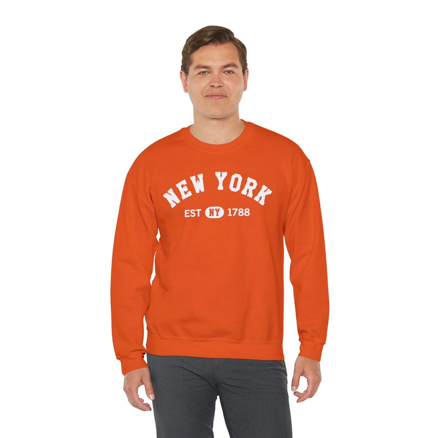 NY New York State Sweatshirt, I Love NY Vintage Graphic USA American Crewneck Sports Sweater Jumper Pullover Men Women Top