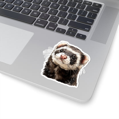 Ferret Sticker Decal, Watercolor Animal Wildlife Cute Art Vinyl Laptop Waterbottle Tumbler Car Waterproof Bumper 4x4 Clear Die Cut Wall