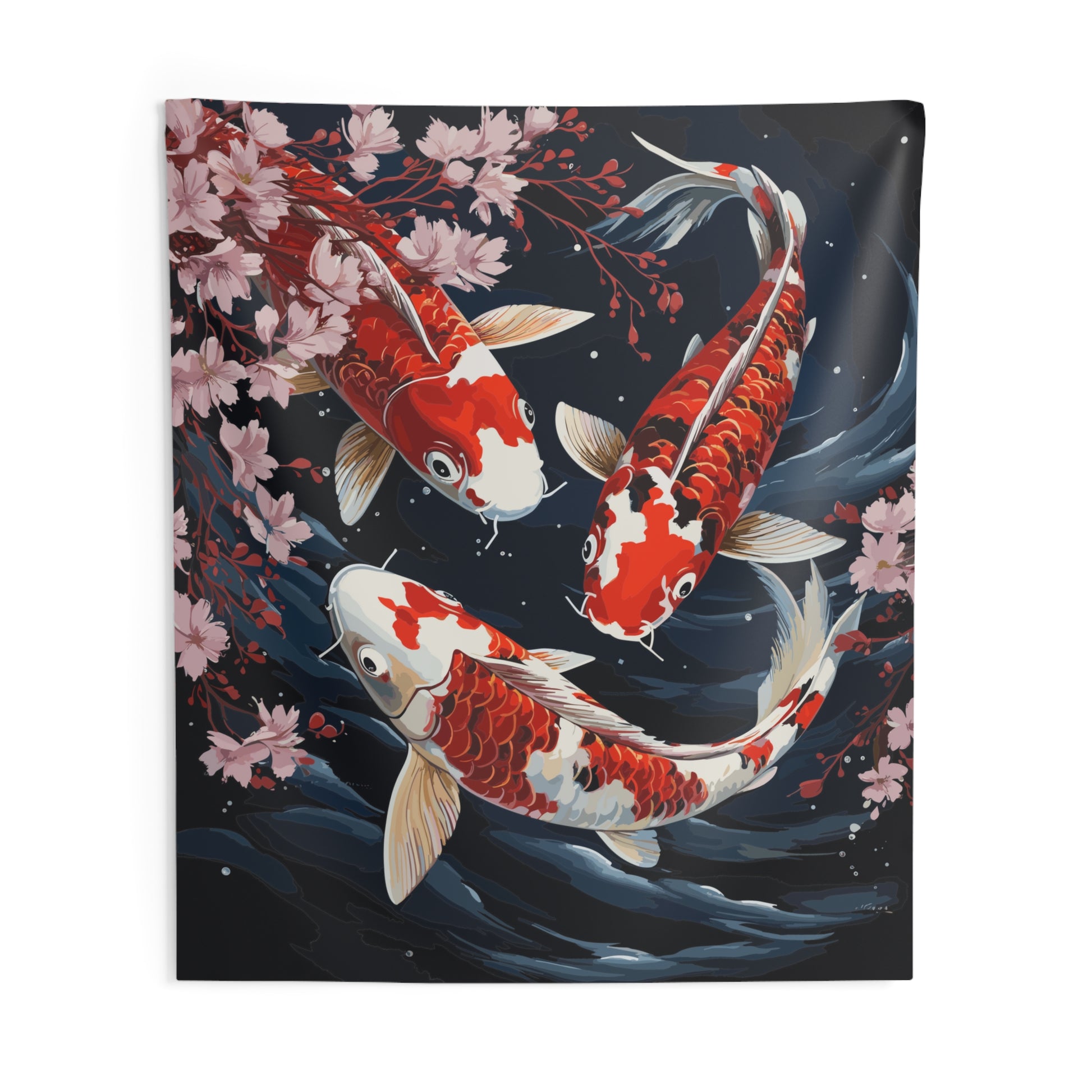 Japanese Koi Fish Tapestry, Wall Art Hanging Cool Unique Asian Vertica –  Starcove Fashion