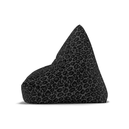 Black Leopard Bean Bag Chair Cover, Grey Animal Washable Triangle Small Large Adult Children Kids Sofa Apartment Dorm Decor Unfilled Sack