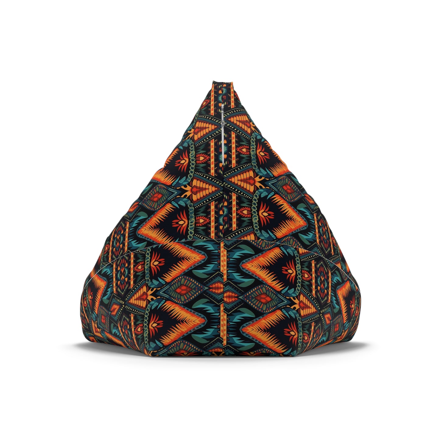 Boho Retro Bean Bag Chair Cover, Vintage Bohemian Washable Triangle Small Large Adult Children Kids Sofa Apartment Dorm Decor Unfilled Sack