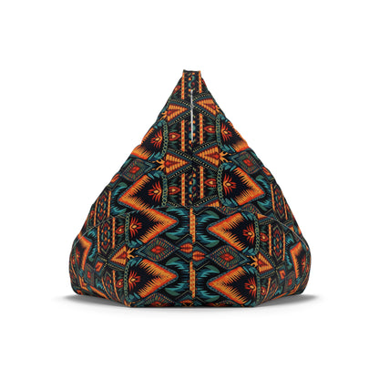 Boho Retro Bean Bag Chair Cover, Vintage Bohemian Washable Triangle Small Large Adult Children Kids Sofa Apartment Dorm Decor Unfilled Sack