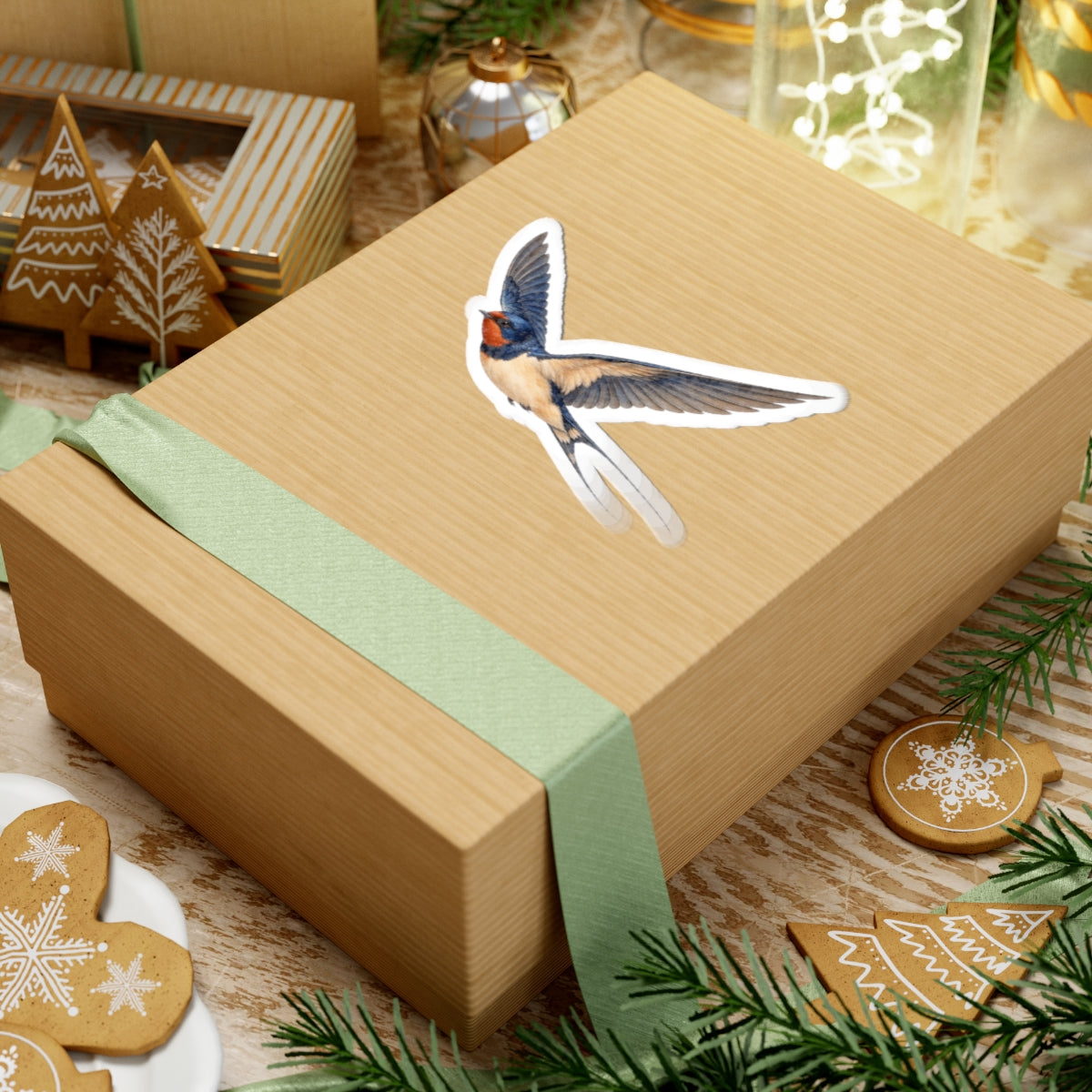 Barn Swallow Bird Sticker Decal, Blue Flying Birdwatcher Watercolor Art Vinyl Laptop Waterbottle Tumbler Car Waterproof Bumper Clear Die Cut