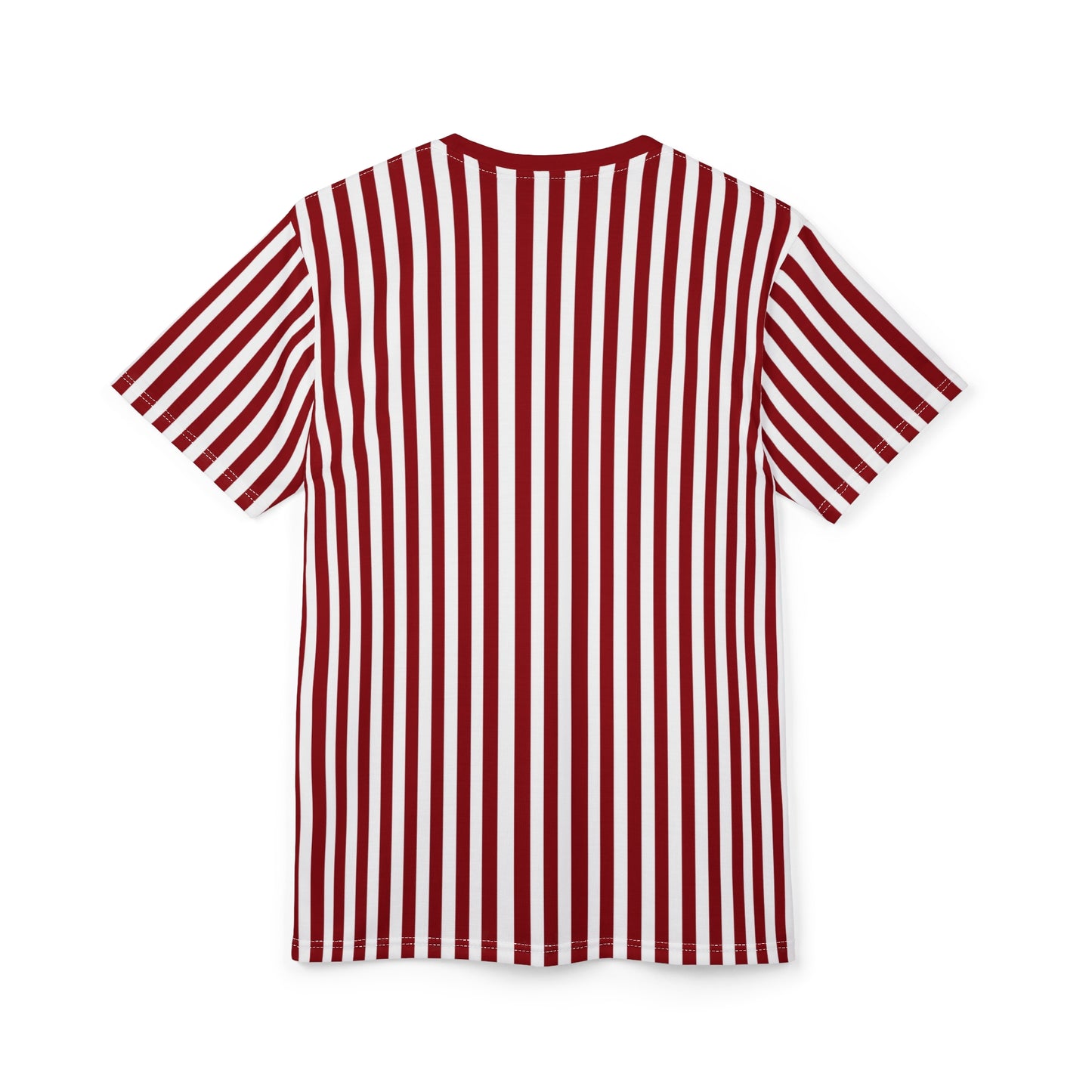 Red White Striped Tshirt, Vertical Bordeaux Stripe Designer Aesthetic Lightweight Heavyweight Crewneck Men Women Tee Top Short Sleeve Shirt