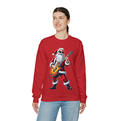 Santa Claus Christmas Sweater, Hard Rock Punk Guitar Music Ugly Bad Tacky Xmas Print Women Men Vintage Funny Party Sweatshirt Starcove Fashion