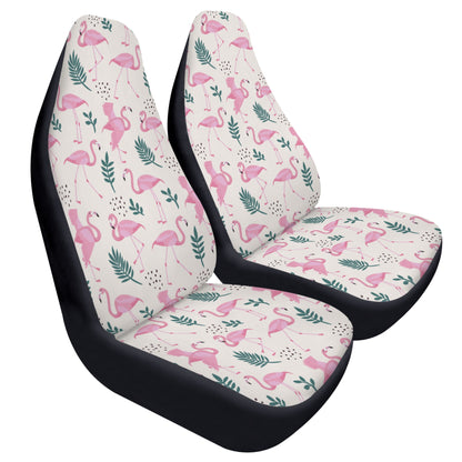 Pink Flamingo Car Seat Covers (2 pcs), Tropical Pattern Front Seat Dog Vehicle SUV Universal Protector Accessory Men Women
