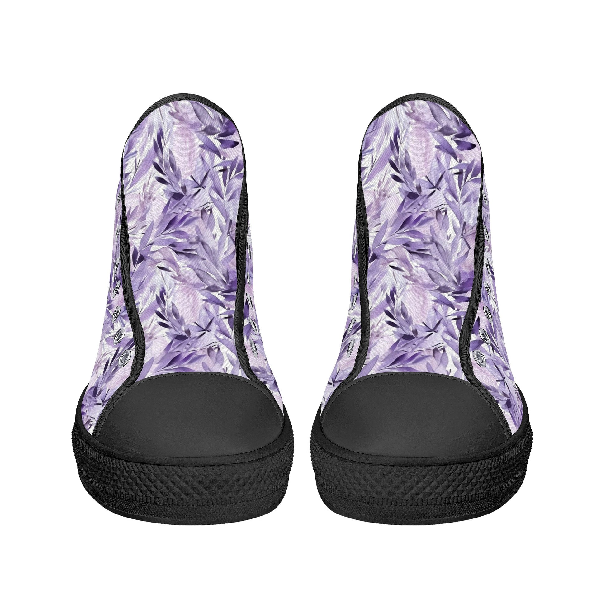 lavender flower converse Lavender Women High Top Shoes, Watercolor Floral Flowers Lace Up Sneak – Starcove Fashion