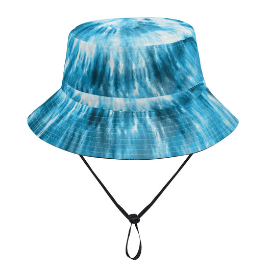 Tie Dye Bucket Hat with String, Blue Retro Vintage Summer Festival Cute Women Men Golf Designer Beach Sun Shade Y2K Starcove Fashion