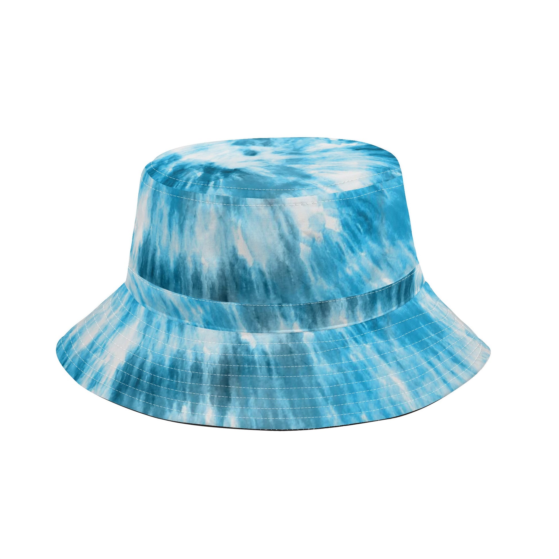 Tie Dye Bucket Hat with String, Blue Retro Vintage Summer Festival Cute Women Men Golf Designer Beach Sun Shade Y2K Starcove Fashion