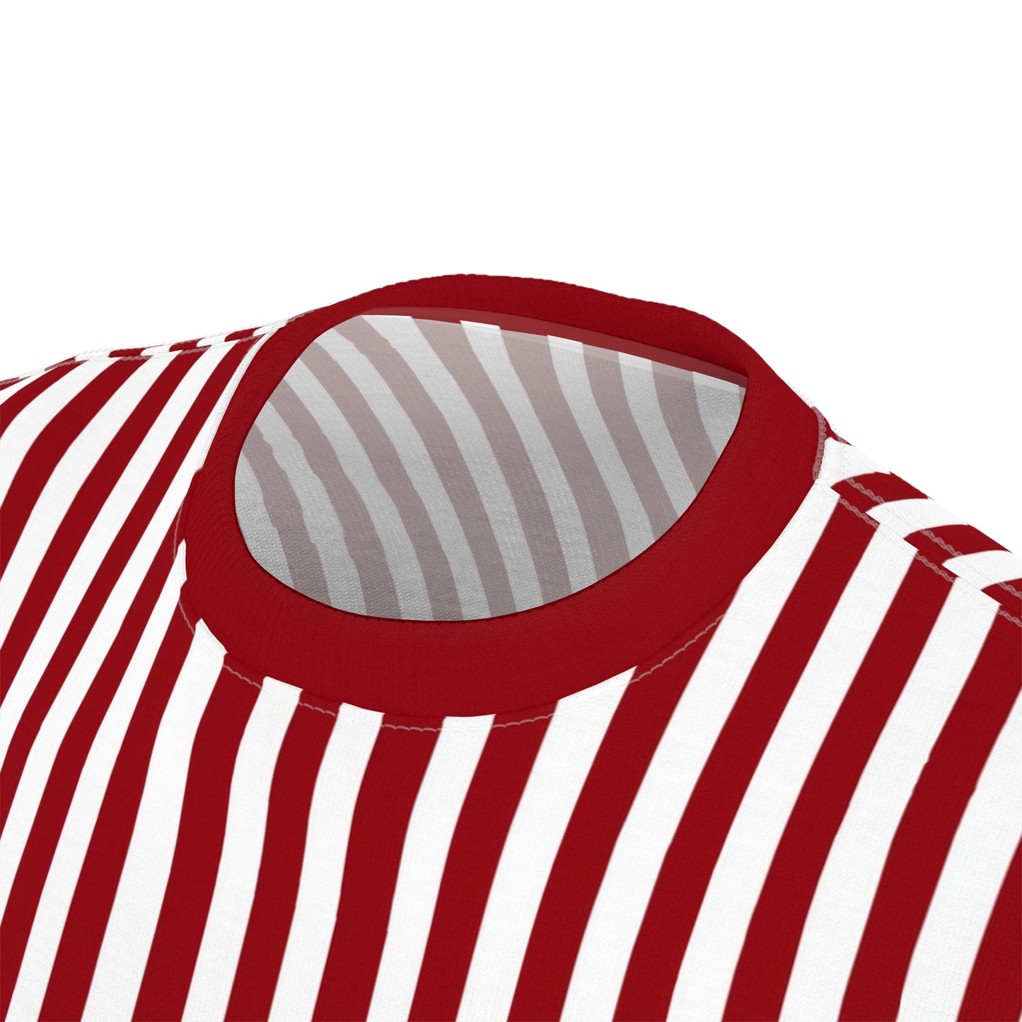 Red White Striped Tshirt, Vertical Bordeaux Stripe Designer Aesthetic Lightweight Heavyweight Crewneck Men Women Tee Top Short Sleeve Shirt